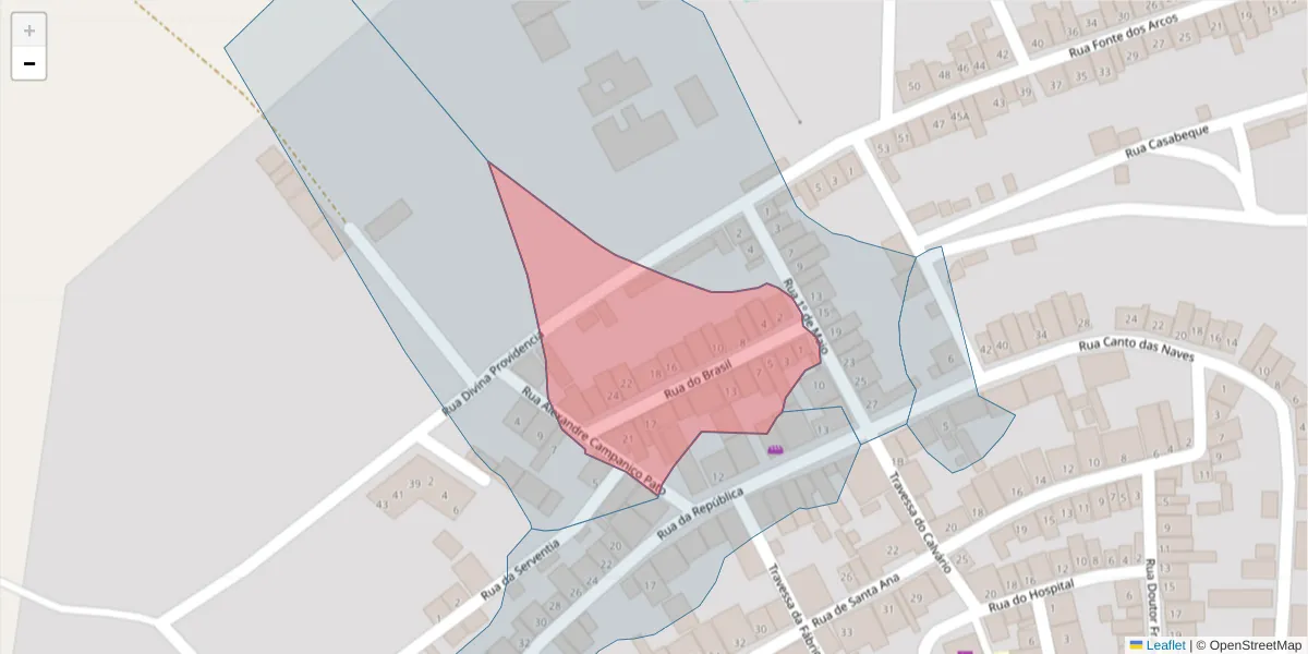 Mapa detalhado do código postal 7875-071 com limites, códigos postais vizinhos e agências dos correios