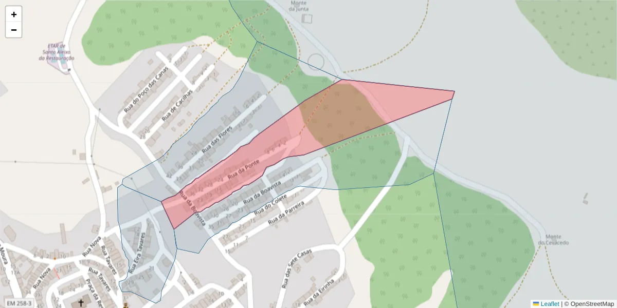 Mapa detalhado do código postal 7875-163 com limites, códigos postais vizinhos e agências dos correios