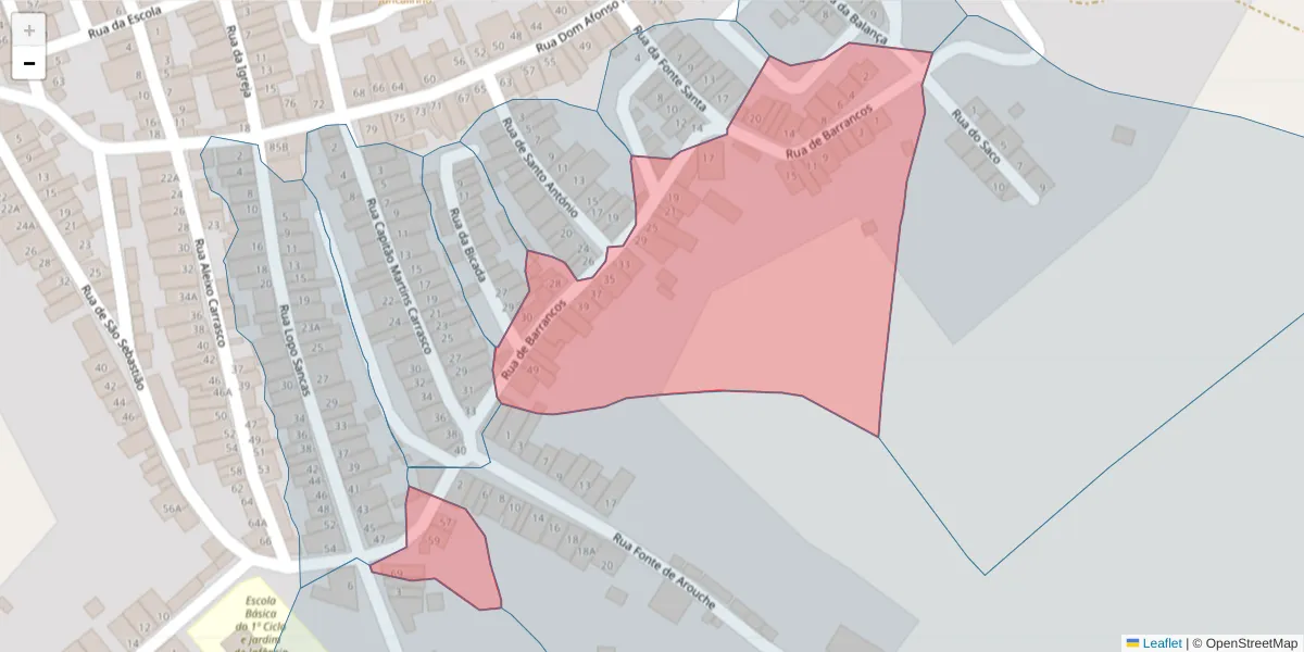 Mapa detalhado do código postal 7875-167 com limites, códigos postais vizinhos e agências dos correios