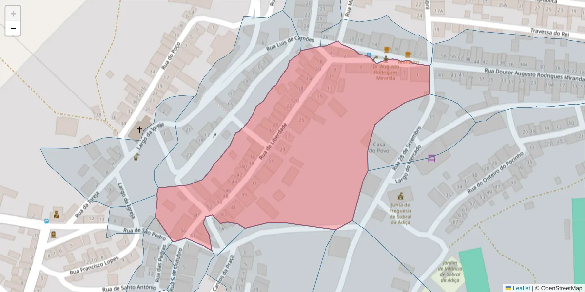 Mapa detalhado do código postal 7875-359 com limites, códigos postais vizinhos e agências dos correios
