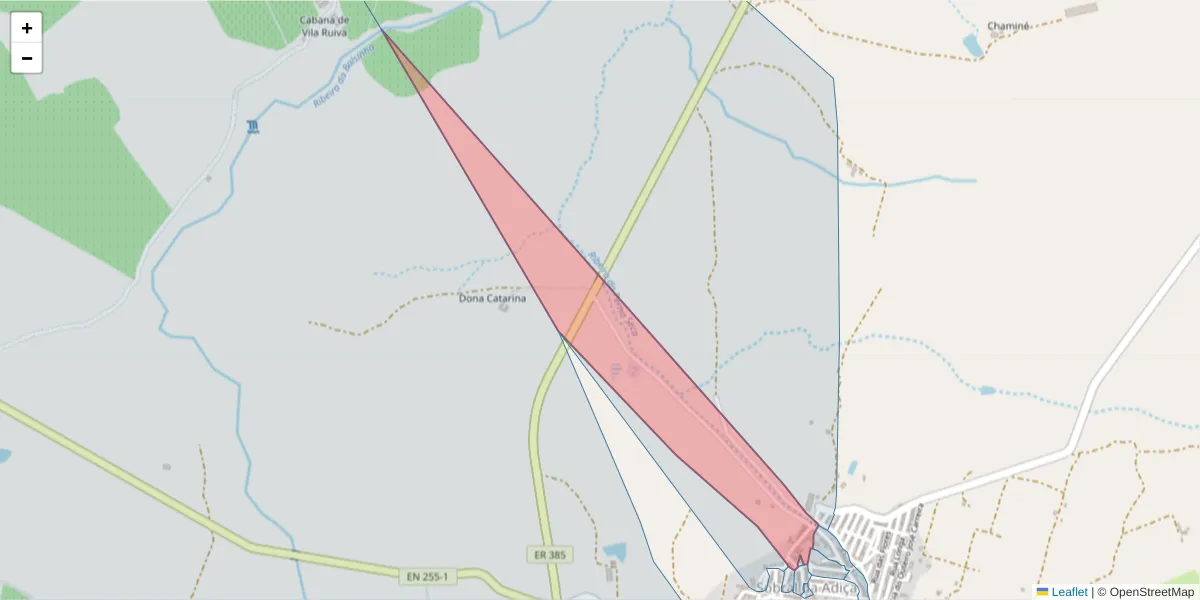 Mapa detalhado do código postal 7875-366 com limites, códigos postais vizinhos e agências dos correios