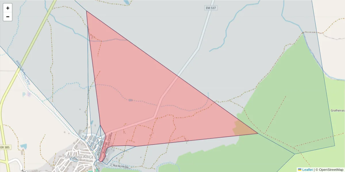 Mapa detalhado do código postal 7875-374 com limites, códigos postais vizinhos e agências dos correios