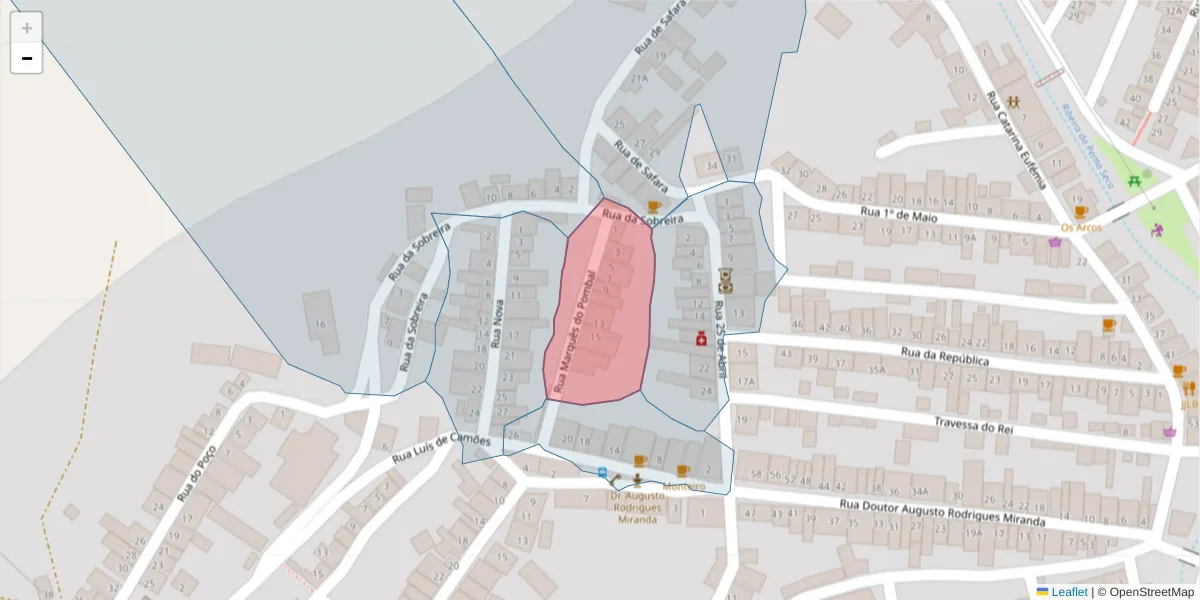 Mapa detalhado do código postal 7875-378 com limites, códigos postais vizinhos e agências dos correios