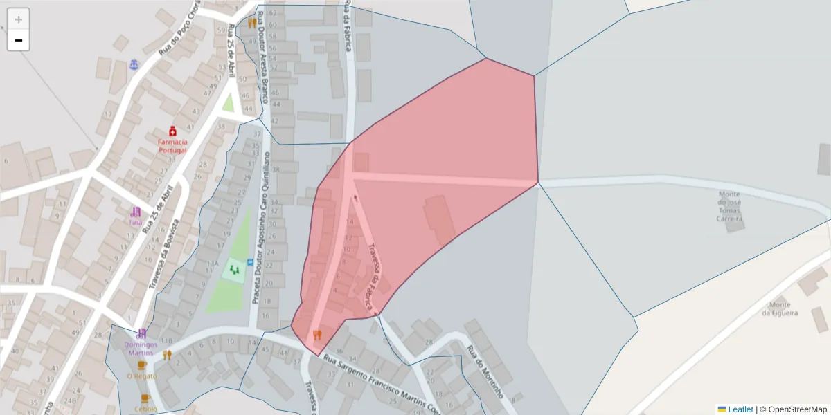 Mapa detalhado do código postal 7885-031 com limites, códigos postais vizinhos e agências dos correios