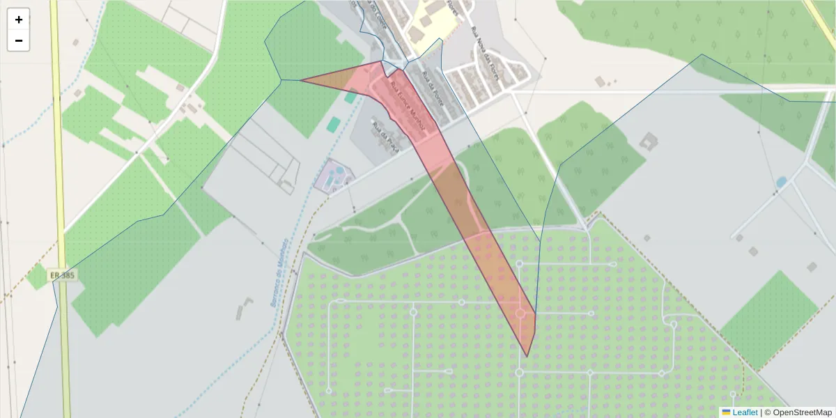 Mapa detalhado do código postal 7885-062 com limites, códigos postais vizinhos e agências dos correios