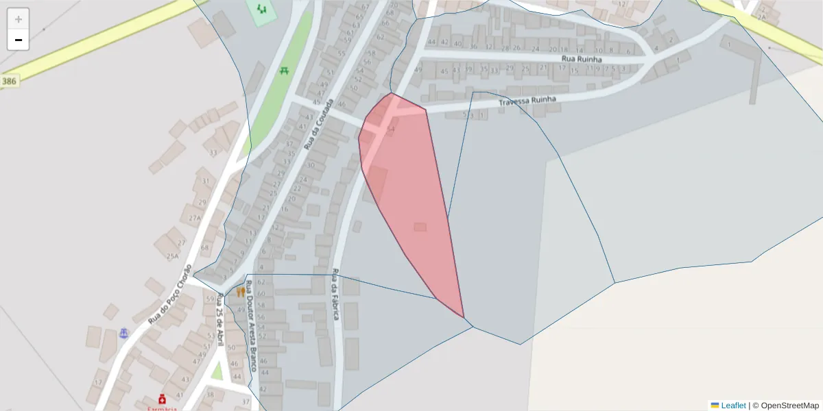 Mapa detalhado do código postal 7885-070 com limites, códigos postais vizinhos e agências dos correios