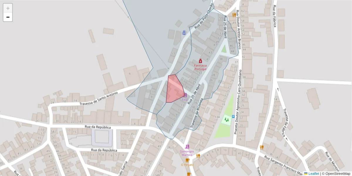 Mapa detalhado do código postal 7885-078 com limites, códigos postais vizinhos e agências dos correios