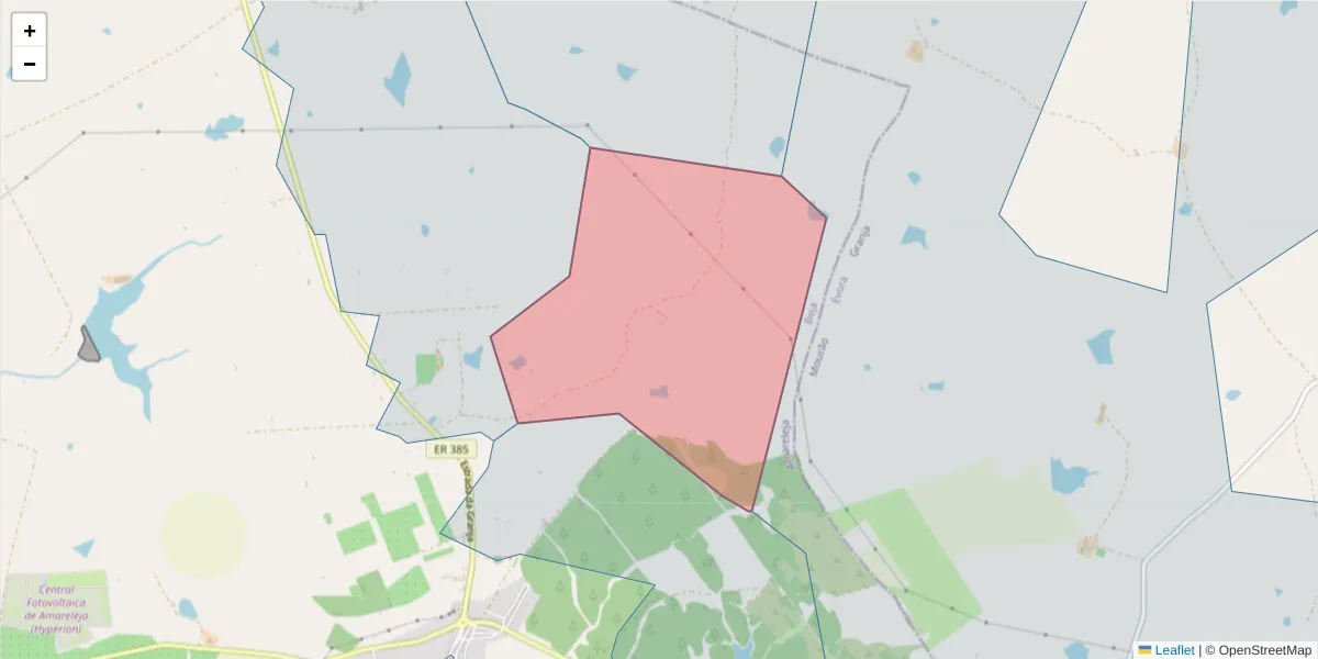 Mapa detalhado do código postal 7885-106 com limites, códigos postais vizinhos e agências dos correios