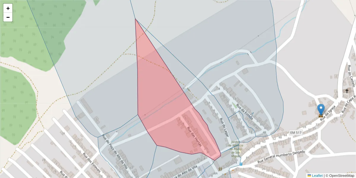 Mapa detalhado do código postal 7885-262 com limites, códigos postais vizinhos e agências dos correios