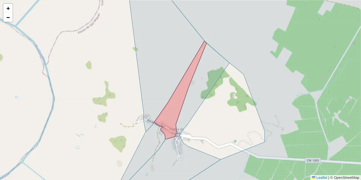 Mapa detalhado do código postal 7885-269 com limites, códigos postais vizinhos e agências dos correios