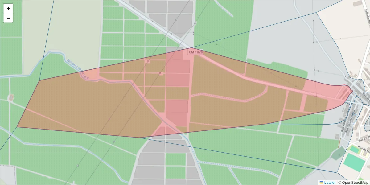 Mapa detalhado do código postal 7900-031 com limites, códigos postais vizinhos e agências dos correios