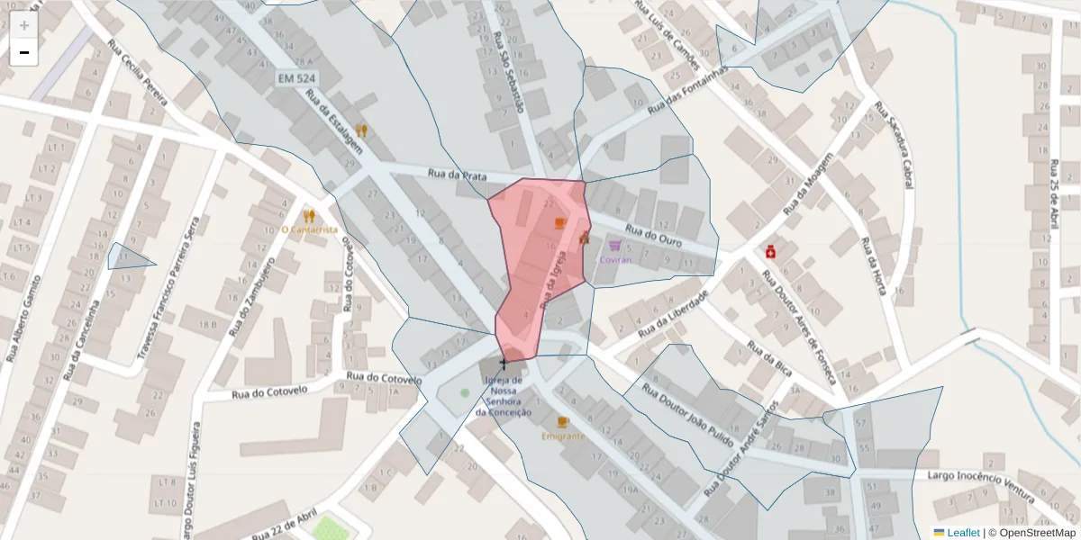 Mapa detalhado do código postal 7900-033 com limites, códigos postais vizinhos e agências dos correios