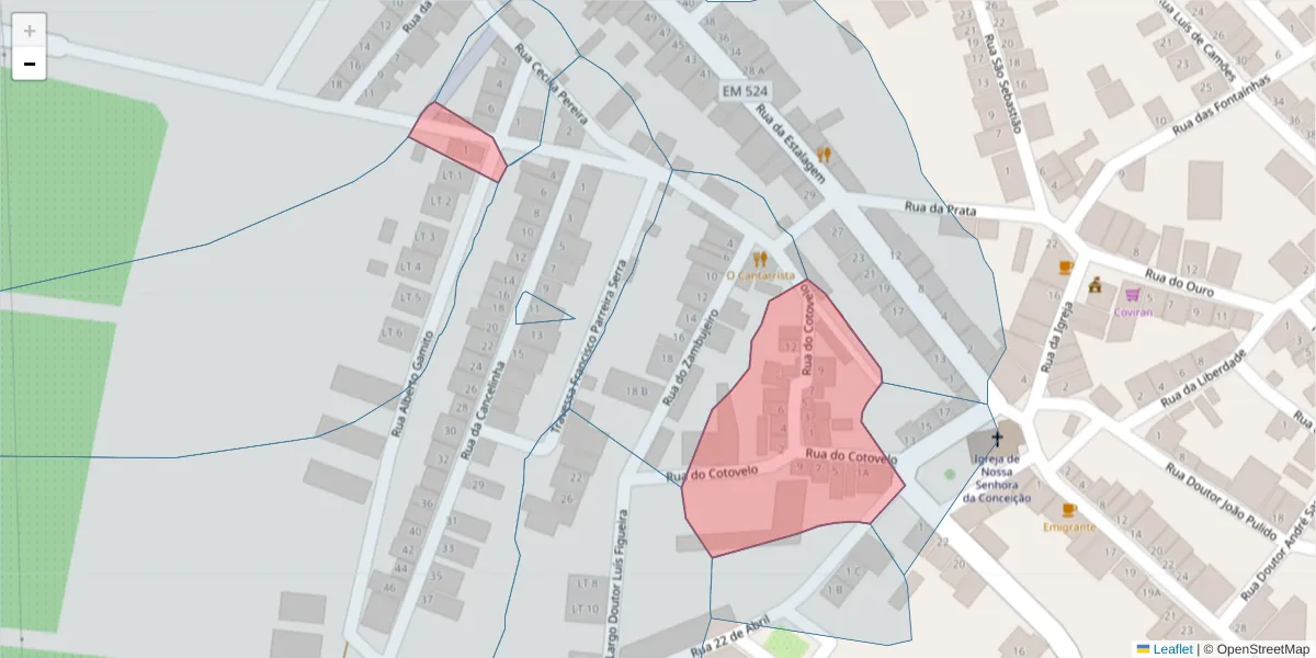 Mapa detalhado do código postal 7900-041 com limites, códigos postais vizinhos e agências dos correios