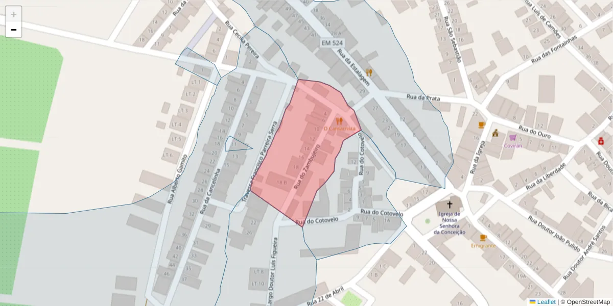 Mapa detalhado do código postal 7900-044 com limites, códigos postais vizinhos e agências dos correios