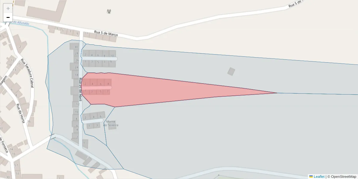 Mapa detalhado do código postal 7900-047 com limites, códigos postais vizinhos e agências dos correios