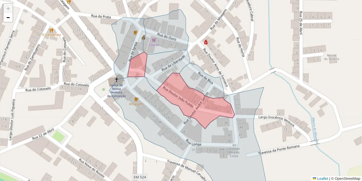 Mapa detalhado do código postal 7900-048 com limites, códigos postais vizinhos e agências dos correios