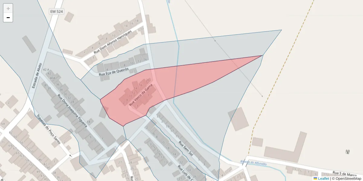 Mapa detalhado do código postal 7900-058 com limites, códigos postais vizinhos e agências dos correios