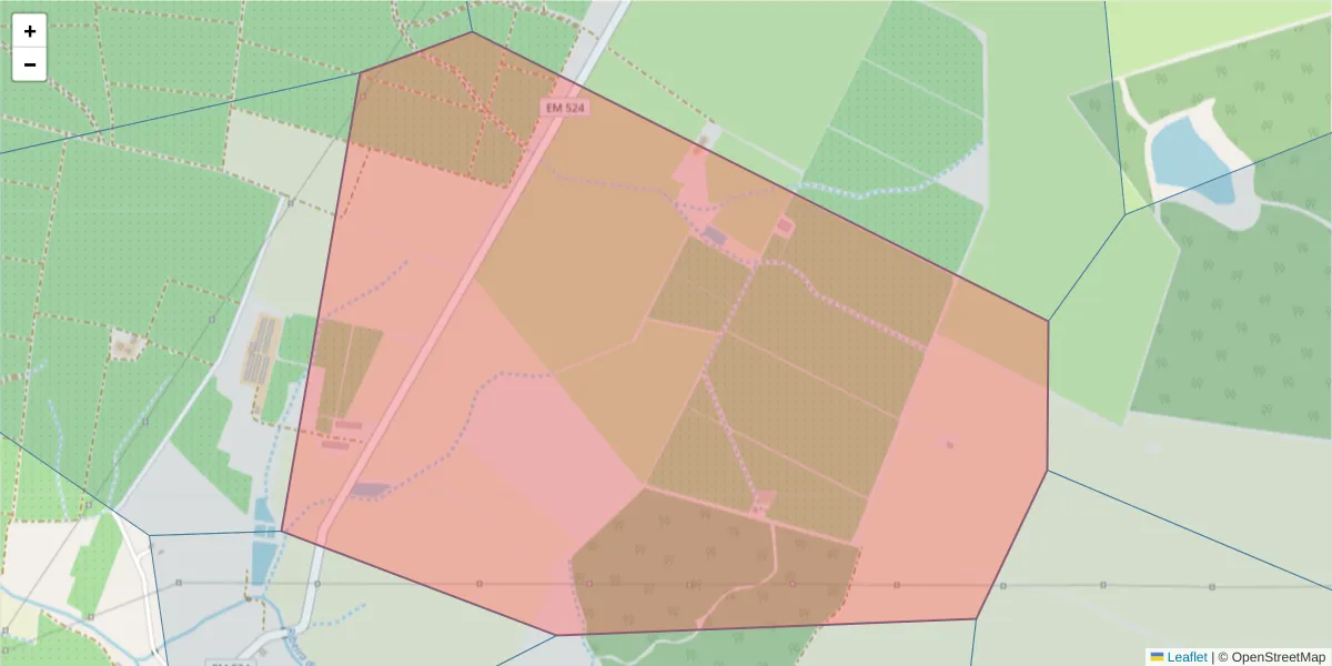Mapa detalhado do código postal 7900-095 com limites, códigos postais vizinhos e agências dos correios