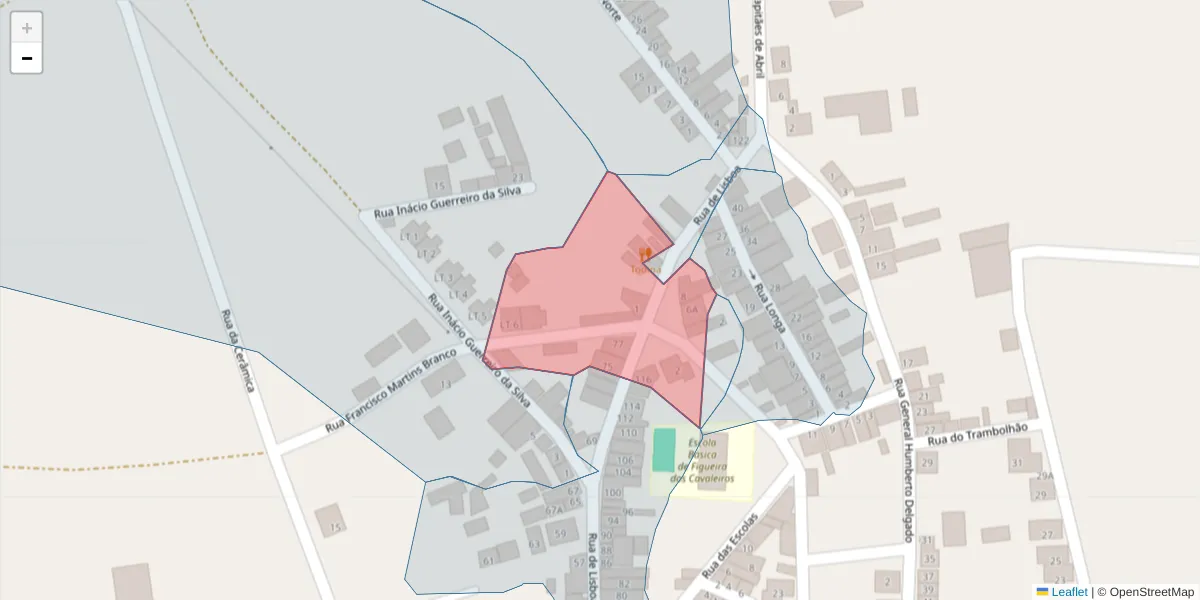 Mapa detalhado do código postal 7900-236 com limites, códigos postais vizinhos e agências dos correios