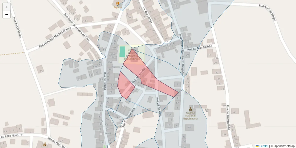 Mapa detalhado do código postal 7900-251 com limites, códigos postais vizinhos e agências dos correios