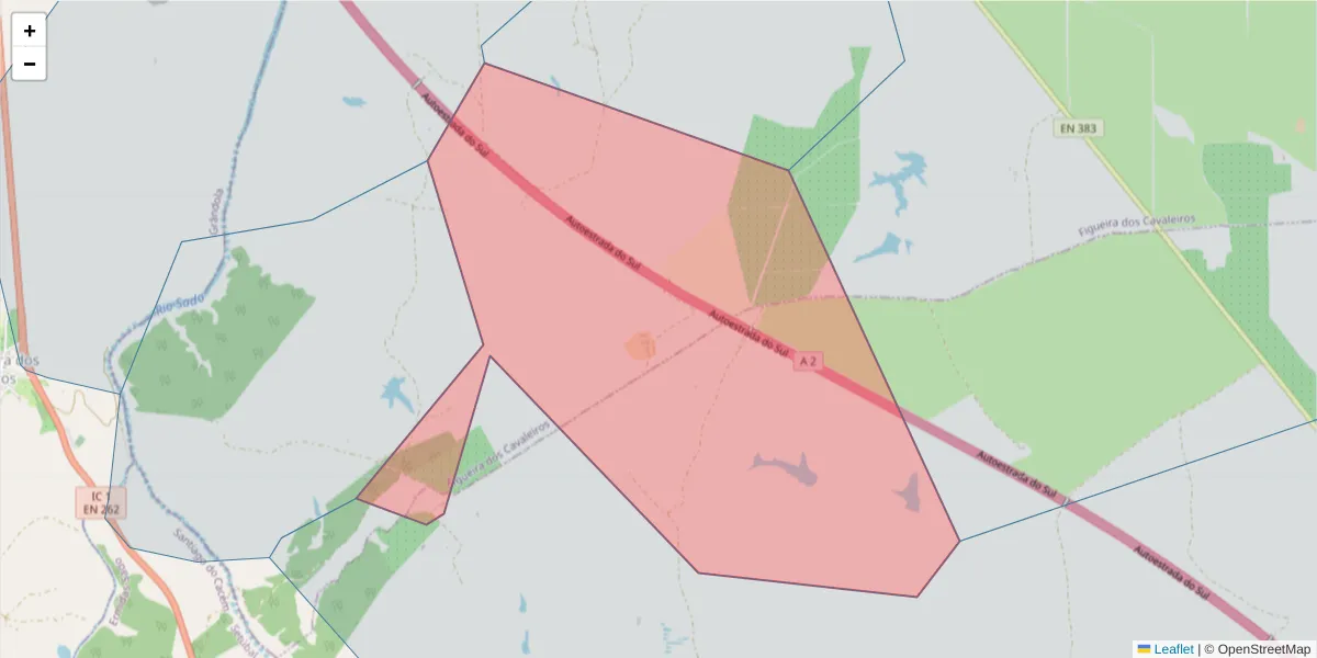 Mapa detalhado do código postal 7900-292 com limites, códigos postais vizinhos e agências dos correios
