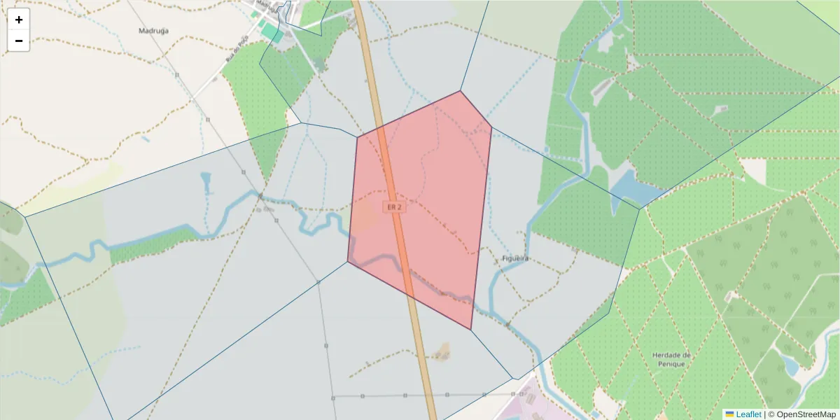 Mapa detalhado do código postal 7900-348 com limites, códigos postais vizinhos e agências dos correios