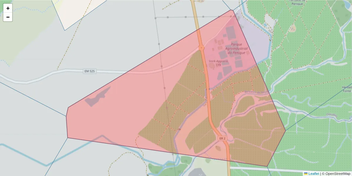 Mapa detalhado do código postal 7900-351 com limites, códigos postais vizinhos e agências dos correios