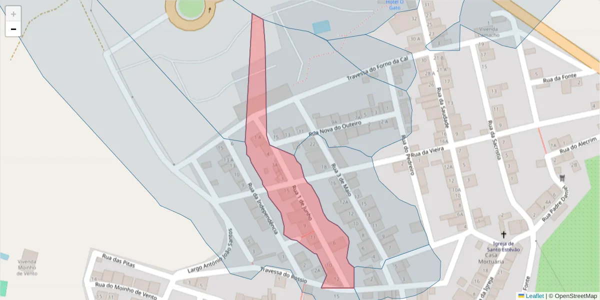Mapa detalhado do código postal 7900-378 com limites, códigos postais vizinhos e agências dos correios