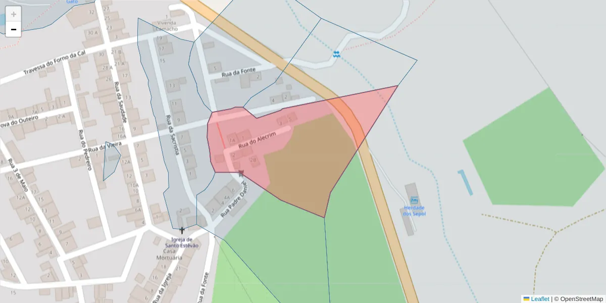 Mapa detalhado do código postal 7900-389 com limites, códigos postais vizinhos e agências dos correios