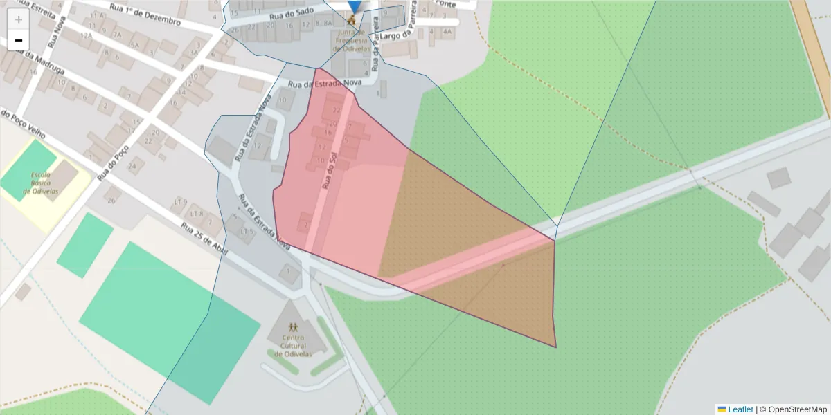 Mapa detalhado do código postal 7900-396 com limites, códigos postais vizinhos e agências dos correios