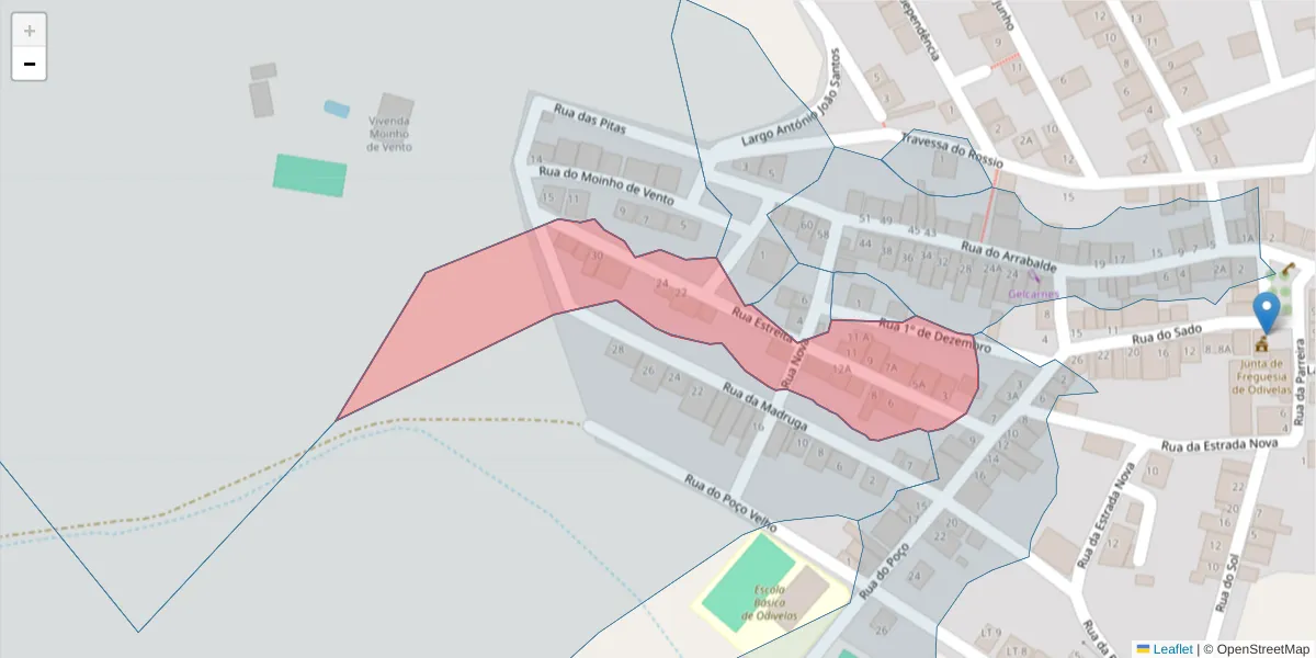 Mapa detalhado do código postal 7900-397 com limites, códigos postais vizinhos e agências dos correios