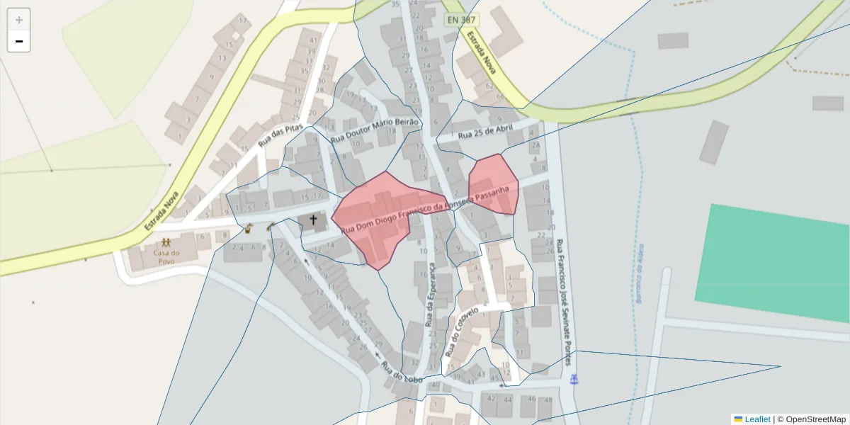 Mapa detalhado do código postal 7900-467 com limites, códigos postais vizinhos e agências dos correios