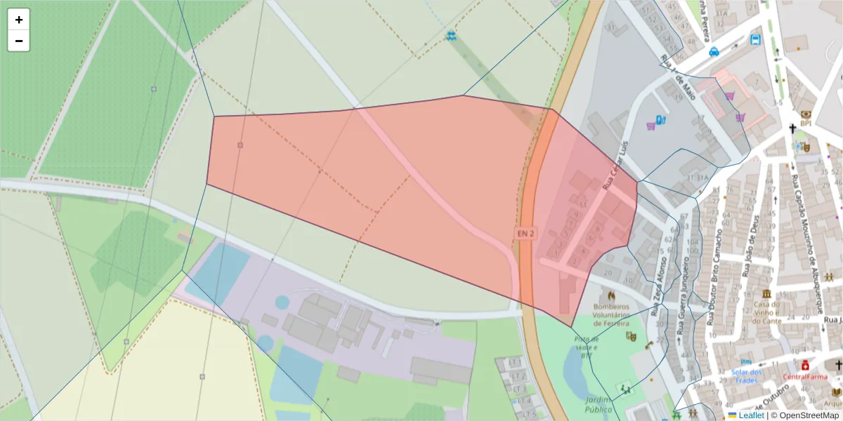 Mapa detalhado do código postal 7900-598 com limites, códigos postais vizinhos e agências dos correios