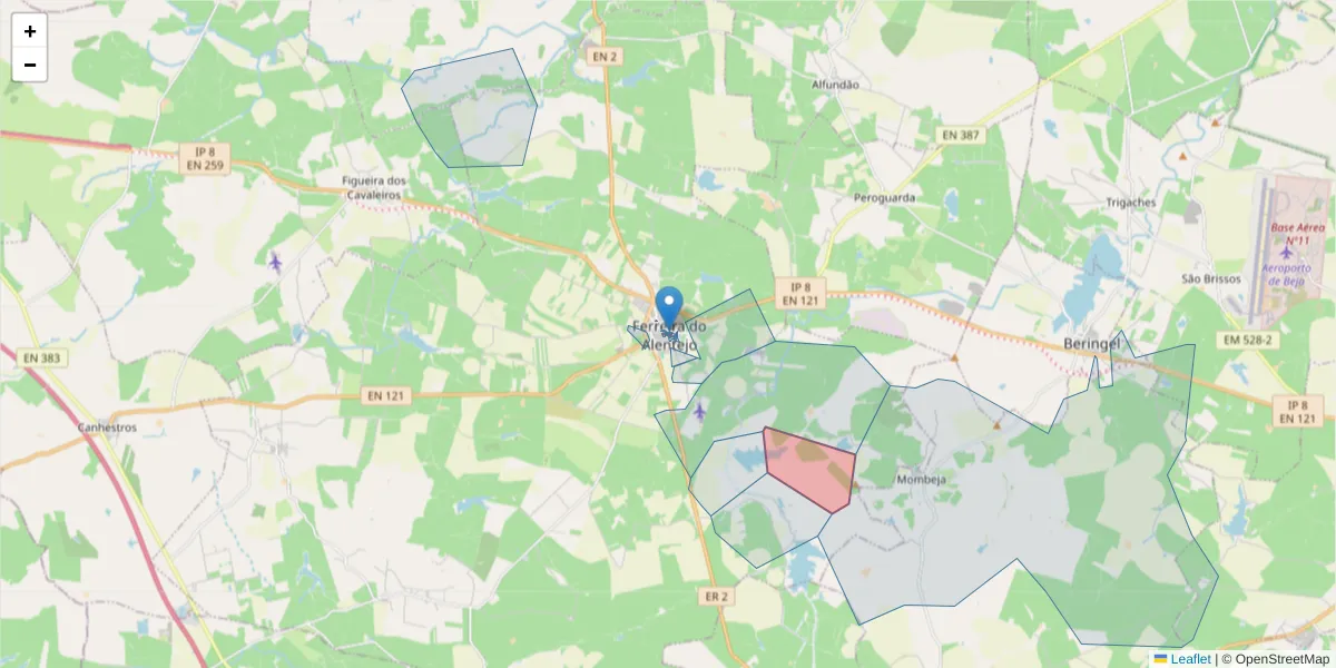 Mapa detalhado do código postal 7900-609 com limites, códigos postais vizinhos e agências dos correios