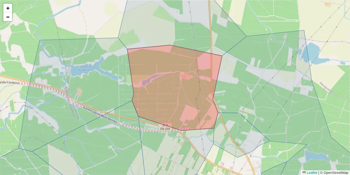 Mapa detalhado do código postal 7900-688 com limites, códigos postais vizinhos e agências dos correios
