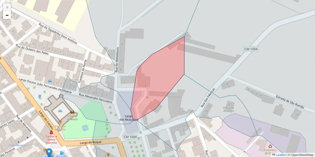 Mapa detalhado do código postal 7920-019 com limites, códigos postais vizinhos e agências dos correios