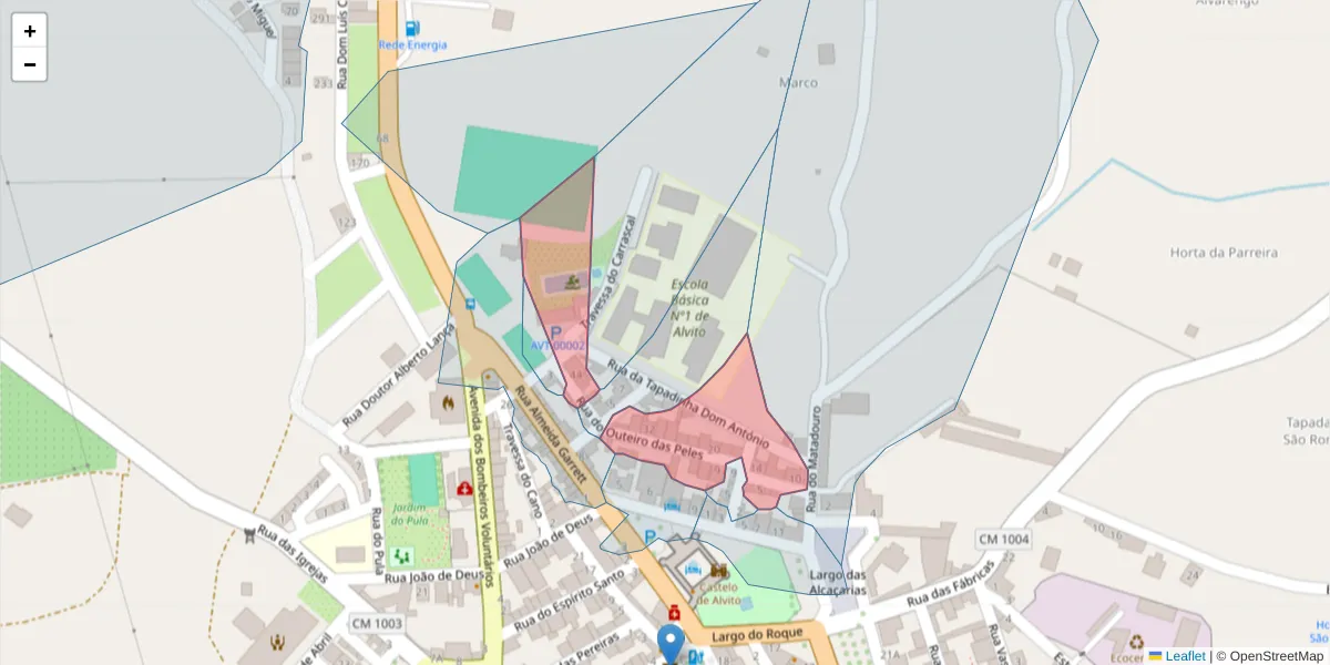 Mapa detalhado do código postal 7920-056 com limites, códigos postais vizinhos e agências dos correios