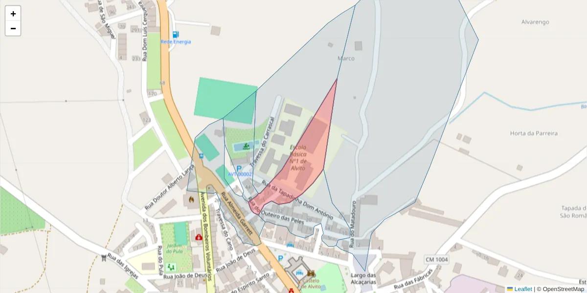 Mapa detalhado do código postal 7920-060 com limites, códigos postais vizinhos e agências dos correios