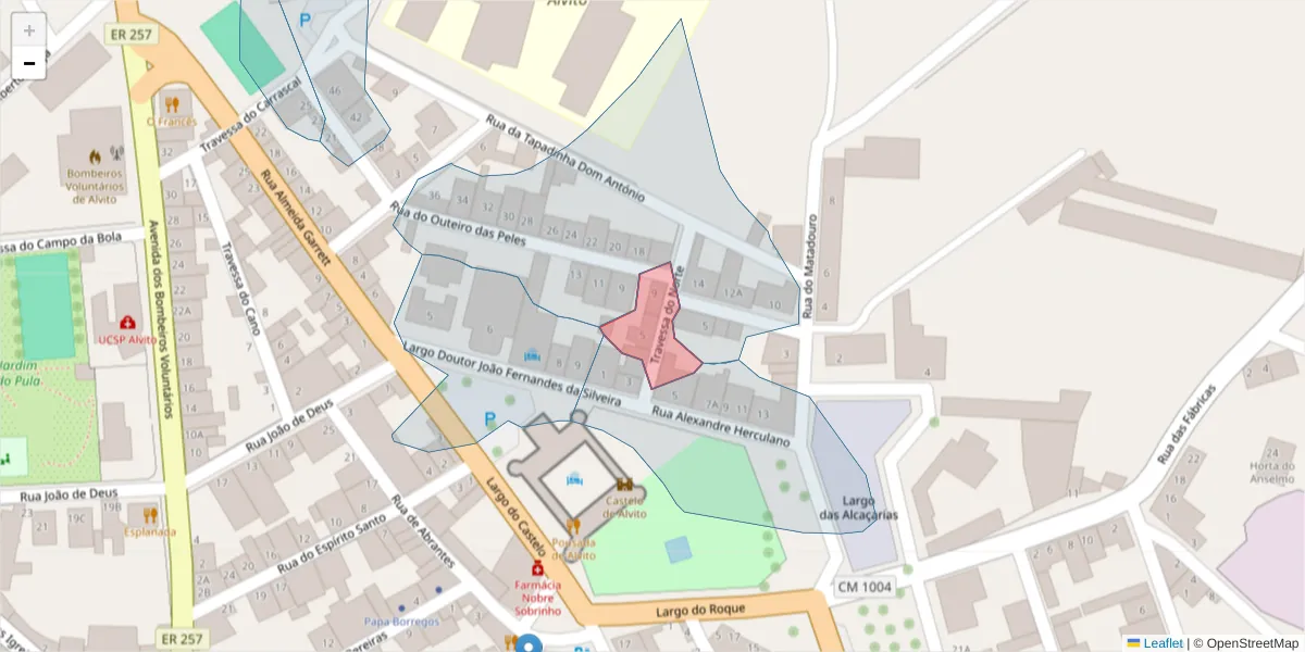 Mapa detalhado do código postal 7920-063 com limites, códigos postais vizinhos e agências dos correios