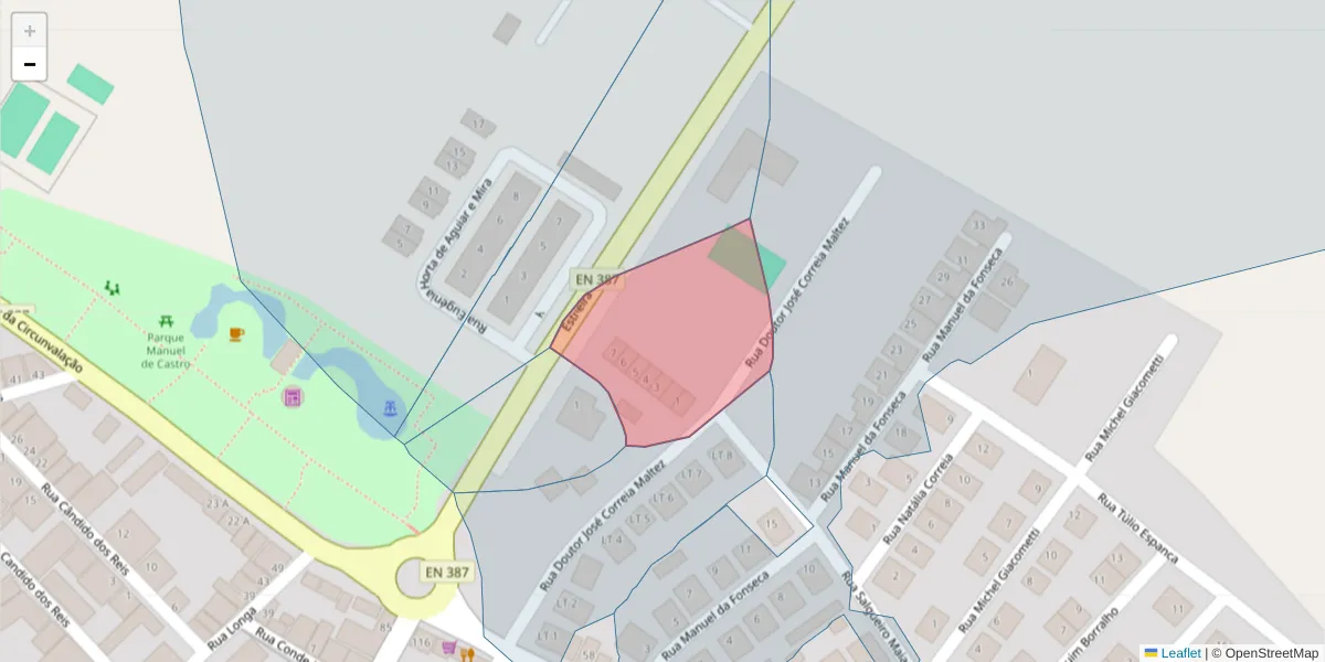 Mapa detalhado do código postal 7940-106 com limites, códigos postais vizinhos e agências dos correios