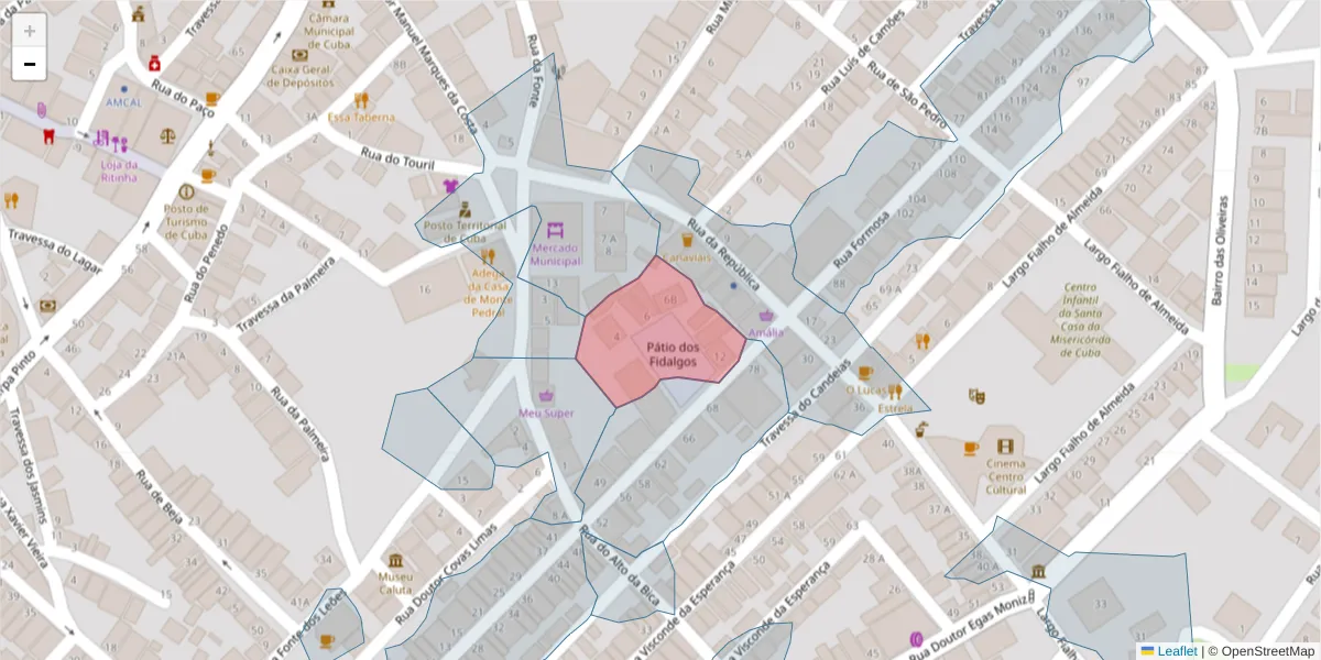 Mapa detalhado do código postal 7940-118 com limites, códigos postais vizinhos e agências dos correios