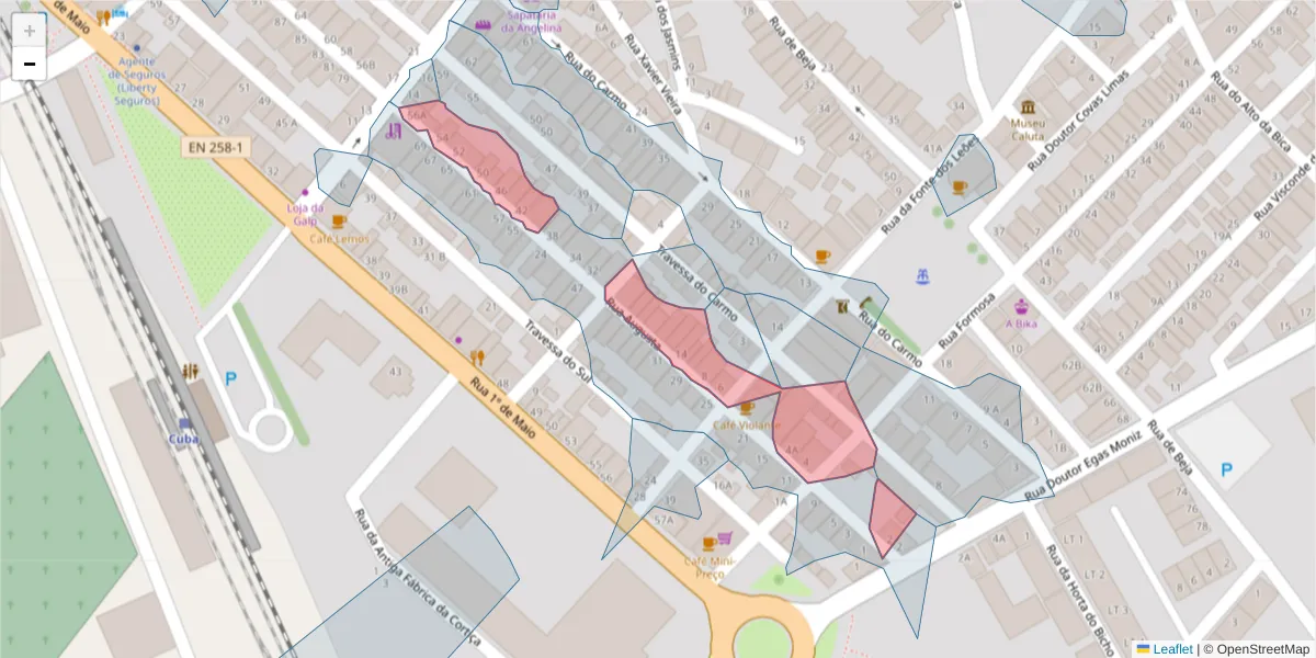 Mapa detalhado do código postal 7940-127 com limites, códigos postais vizinhos e agências dos correios