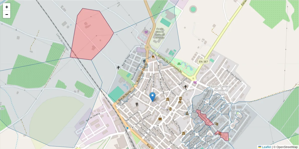 Mapa detalhado do código postal 7940-139 com limites, códigos postais vizinhos e agências dos correios