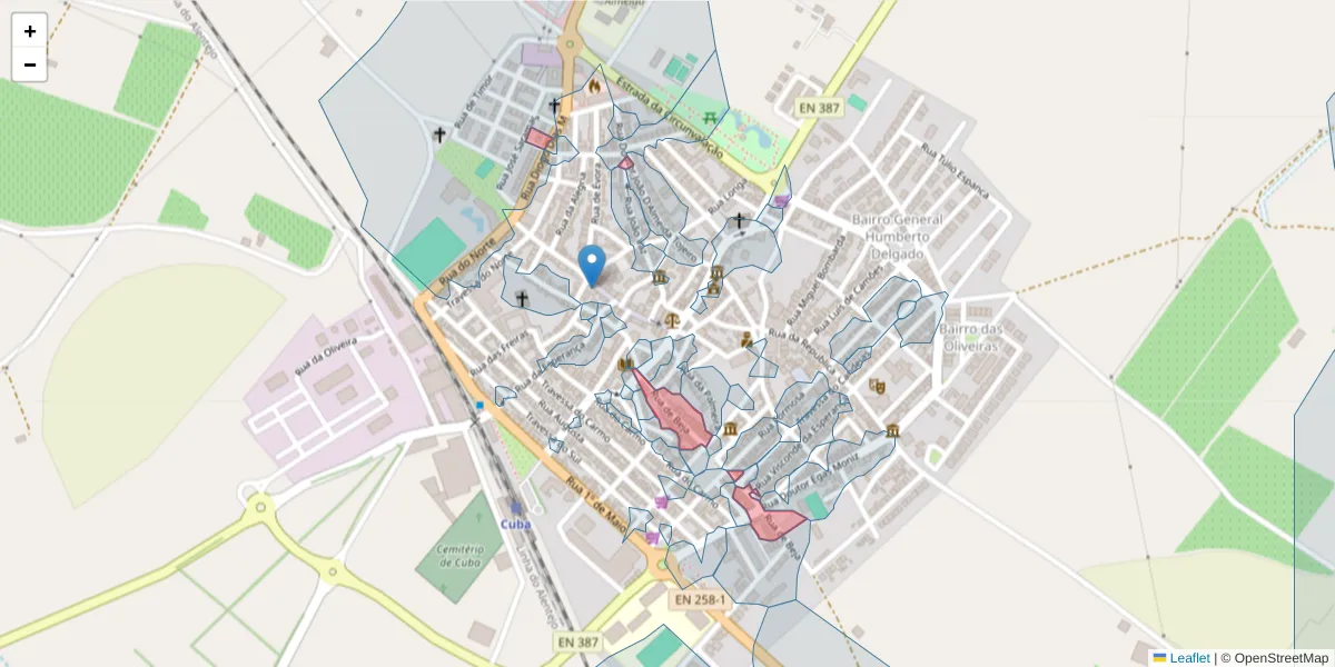 Mapa detalhado do código postal 7940-141 com limites, códigos postais vizinhos e agências dos correios
