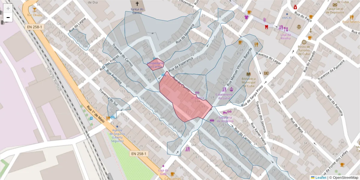 Mapa detalhado do código postal 7940-146 com limites, códigos postais vizinhos e agências dos correios