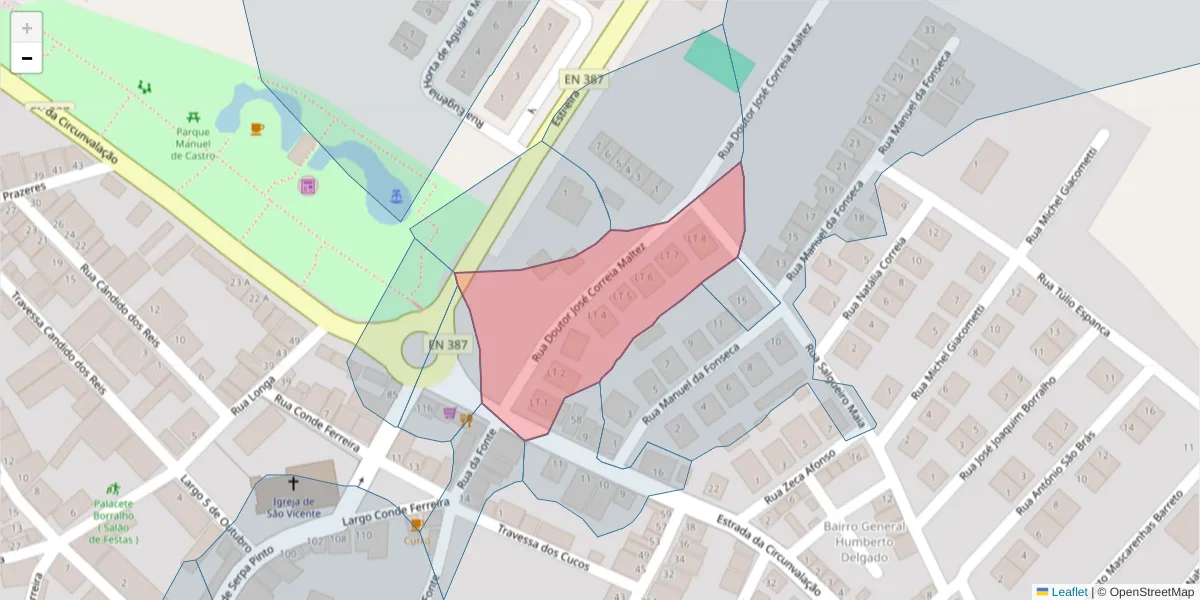 Mapa detalhado do código postal 7940-155 com limites, códigos postais vizinhos e agências dos correios
