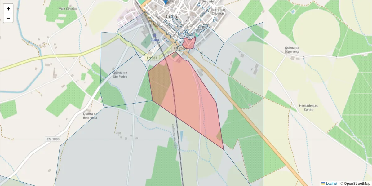 Mapa detalhado do código postal 7940-158 com limites, códigos postais vizinhos e agências dos correios