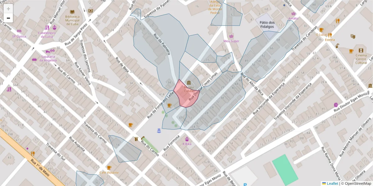 Mapa detalhado do código postal 7940-162 com limites, códigos postais vizinhos e agências dos correios