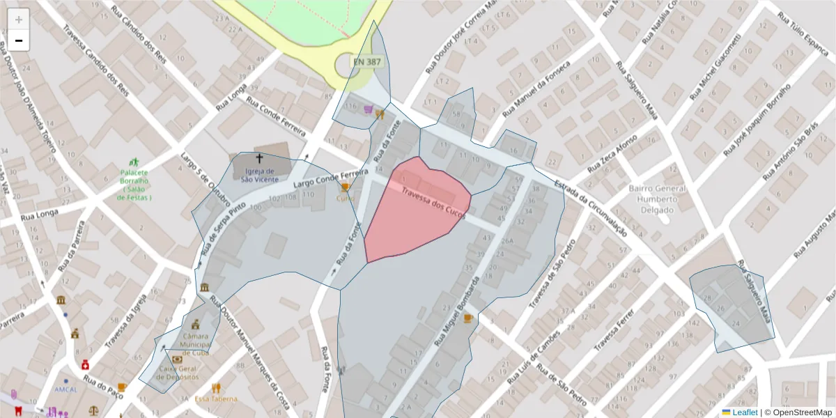 Mapa detalhado do código postal 7940-189 com limites, códigos postais vizinhos e agências dos correios