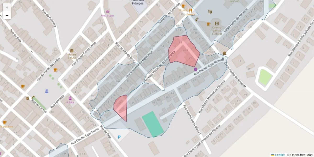 Mapa detalhado do código postal 7940-191 com limites, códigos postais vizinhos e agências dos correios